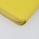 Salvatore Ferragamo Coin Purse Leather Yellow Gold Auth 205418A-16