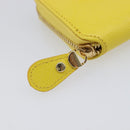 Salvatore Ferragamo Coin Purse Leather Yellow Gold Auth 205418A-8