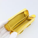 Salvatore Ferragamo Coin Purse Leather Yellow Gold Auth 205418A-9