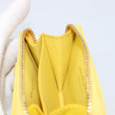 Salvatore Ferragamo Coin Purse Leather Yellow Gold Auth 205418A-21