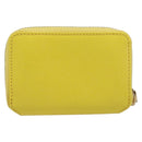 Salvatore Ferragamo Coin Purse Leather Yellow Gold Auth 205418A-2
