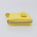 Salvatore Ferragamo Coin Purse Leather Yellow Gold Auth 205418A-3