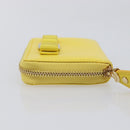 Salvatore Ferragamo Coin Purse Leather Yellow Gold Auth 205418A-4