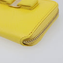 Salvatore Ferragamo Coin Purse Leather Yellow Gold Auth 205418A-7