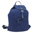 PRADA Backpack Nylon Blue Silver Auth 205419A-1