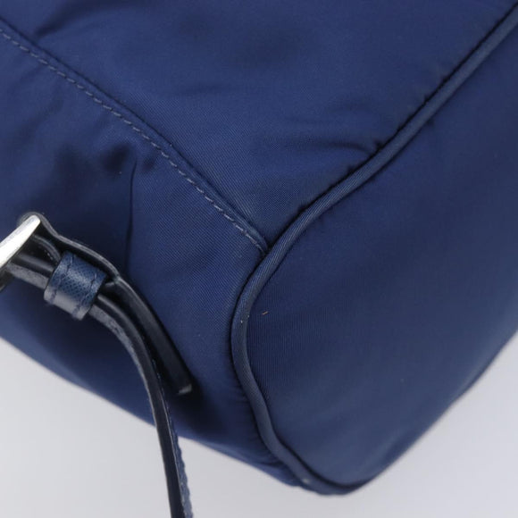 PRADA Backpack Nylon Blue Silver Auth 205419A