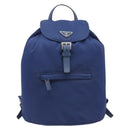 PRADA Backpack Nylon Blue Silver Auth 205419A-13