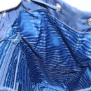 PRADA Backpack Nylon Blue Silver Auth 205419A-27
