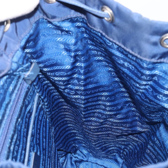 PRADA Backpack Nylon Blue Silver Auth 205419A