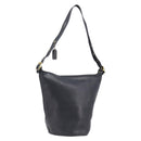 Coach Shoulder Bag Leather Black Gold Auth 205420-1
