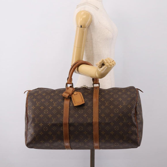 LOUIS VUITTON Monogram Keepall 50 Boston Bag M41426 LV Auth 205423