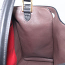 FENDI Peek A Boo X-Rite Hand Bag Leather Black Gold Auth 205424V-19