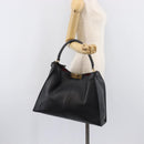 FENDI Peek A Boo X-Rite Hand Bag Leather Black Gold Auth 205424V-22