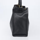 FENDI Peek A Boo X-Rite Hand Bag Leather Black Gold Auth 205424V-3