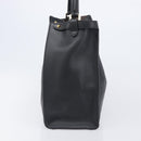 FENDI Peek A Boo X-Rite Hand Bag Leather Black Gold Auth 205424V-4