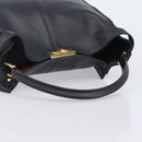 FENDI Peek A Boo X-Rite Hand Bag Leather Black Gold Auth 205424V-7