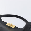 FENDI Peek A Boo X-Rite Hand Bag Leather Black Gold Auth 205424V-14