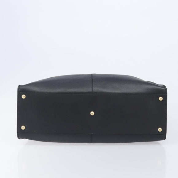 FENDI Peek A Boo X-Rite Hand Bag Leather Black Gold Auth 205424V