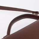 Saint Laurent Business Bag Leather 2way Brown Gold Auth 205426-10