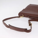 Saint Laurent Business Bag Leather 2way Brown Gold Auth 205426-11