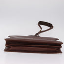Saint Laurent Business Bag Leather 2way Brown Gold Auth 205426-16