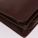 Saint Laurent Business Bag Leather 2way Brown Gold Auth 205426-17