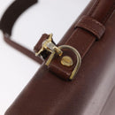 Saint Laurent Business Bag Leather 2way Brown Gold Auth 205426-21