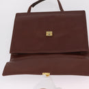 Saint Laurent Business Bag Leather 2way Brown Gold Auth 205426-23