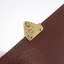 Saint Laurent Business Bag Leather 2way Brown Gold Auth 205426-24