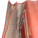 Saint Laurent Business Bag Leather 2way Brown Gold Auth 205426-29