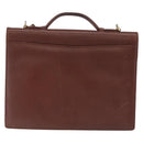 Saint Laurent Business Bag Leather 2way Brown Gold Auth 205426-3