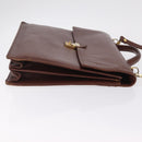 Saint Laurent Business Bag Leather 2way Brown Gold Auth 205426-5