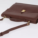 Saint Laurent Business Bag Leather 2way Brown Gold Auth 205426-8