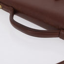 Saint Laurent Business Bag Leather 2way Brown Gold Auth 205426-9