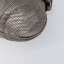 Salvatore Ferragamo Gancini Hand Bag Croco Embossing Silver Gold Auth 205427A-10