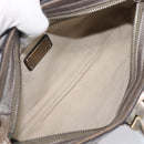 Salvatore Ferragamo Gancini Hand Bag Croco Embossing Silver Gold Auth 205427A-19