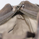 Salvatore Ferragamo Gancini Hand Bag Croco Embossing Silver Gold Auth 205427A-20