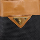 Saint Laurent Tote Bag PVC Canvas Black Gold Auth 205428-18