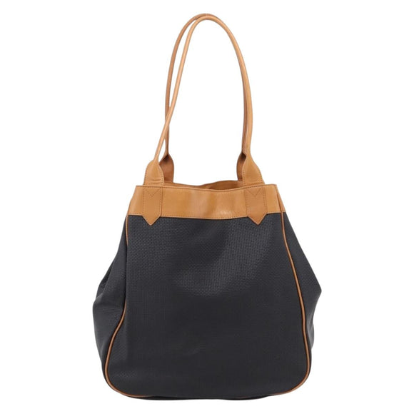 Saint Laurent Tote Bag PVC Canvas Black Gold Auth 205428