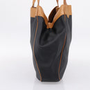 Saint Laurent Tote Bag PVC Canvas Black Gold Auth 205428-3