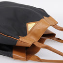 Saint Laurent Tote Bag PVC Canvas Black Gold Auth 205428-6