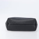 Salvatore Ferragamo Gancini Hand Bag Leather Black Silver Auth 205429A-5