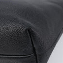 Salvatore Ferragamo Gancini Hand Bag Leather Black Silver Auth 205429A-10