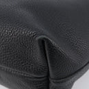 Salvatore Ferragamo Gancini Hand Bag Leather Black Silver Auth 205429A-15