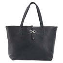Salvatore Ferragamo Gancini Hand Bag Leather Black Silver Auth 205429A-13