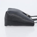 Salvatore Ferragamo Gancini Hand Bag Leather Black Silver Auth 205429A-3