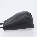Salvatore Ferragamo Gancini Hand Bag Leather Black Silver Auth 205429A-4
