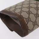 GUCCI GG Supreme Web Sherry Line Bag PVC Beige Gold 84 014 3087 25 Auth 205430-10