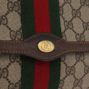 GUCCI GG Supreme Web Sherry Line Bag PVC Beige Gold 84 014 3087 25 Auth 205430-12