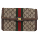 GUCCI GG Supreme Web Sherry Line Bag PVC Beige Gold 84 014 3087 25 Auth 205430-2